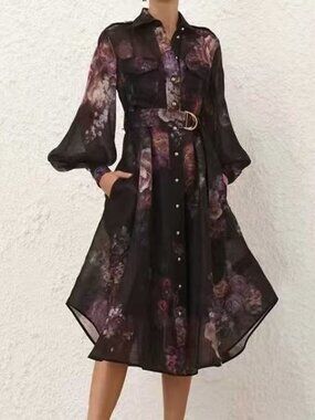 Zimmermann | Dresses | Zimmermann Allia Floral Print Linen Maxi Dress Teal  Emerald Floral Long Sleeve | Poshmark